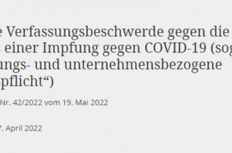 La Corte Suprema tedesca stabilisce che la vaccinazione obbligatoria contro il COVID nel settore sanitario è costituzionalmente giustificata