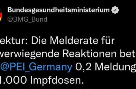Il governo tedesco ammette che i vaccini Covid causano gravi danni in 1 su 5.000 dosi, ma i suoi stessi dati mostrano che il tasso reale è 1 su 300 dosi